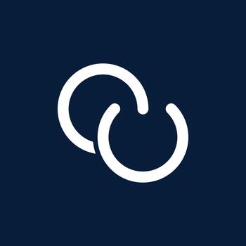 Minimalist Interlocking Loop Logo vector