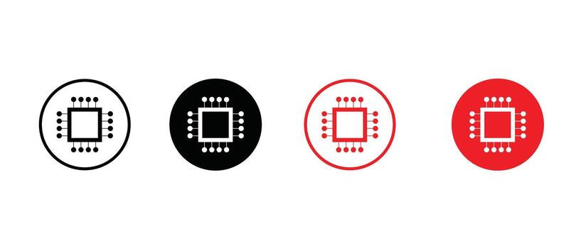 Microchip Processor Icon Set vector