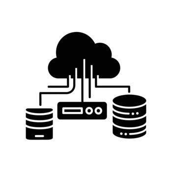 nube informática servidor con base de datos almacenamiento y red conexión vector