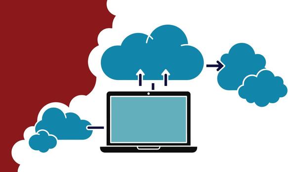 Cloud Computing and Digital Server Icon vector