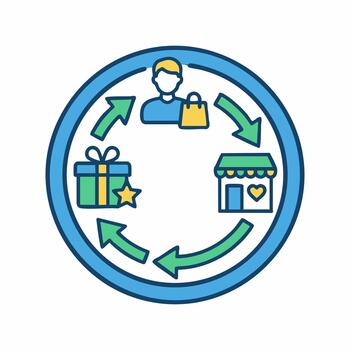 cliente lealtad programa ciclo vector