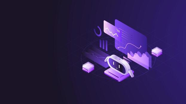 isométrica ai datos analítica tablero y automatización sistema vector