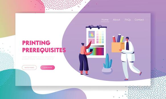 Individuals preparing for printing projects vector