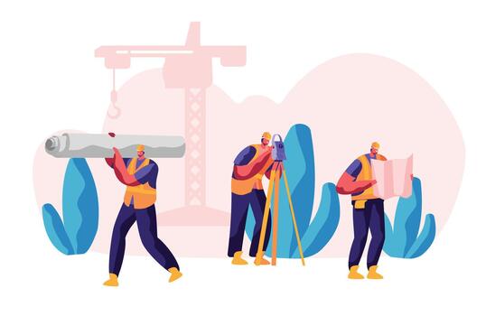 Professional Builder Process Construction vector