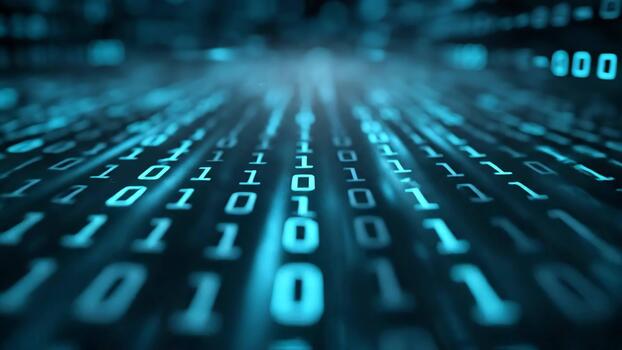 binario codice ruscello su digitale schermo video