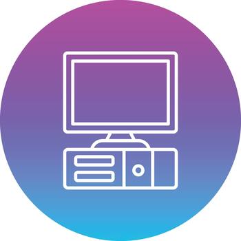 computadora circulo degradado vector