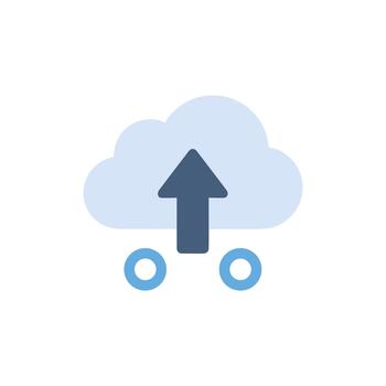 Simple Flat Design Cloud Upload Data Transfer Process Element Icon vector