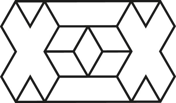 Abstract geometric pattern forming interlocking elements vector