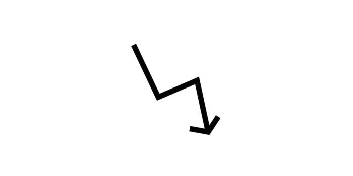 Minimalist Descending Arrow and Financial Decrease Icon vector