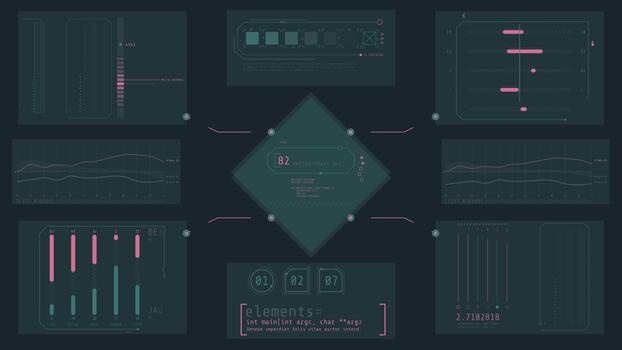 geanimeerd scherm met meerdere grafieken weergeven gegevens verwerken video