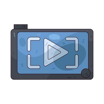 Play Button on Camera Screen vector