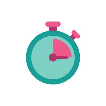 Simple Flat Style Stopwatch Timer Application Interface Element Icon vector