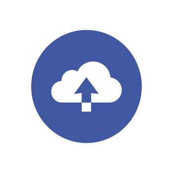 Simple Flat Style Upload Cloud Storage Data Computing Icon vector