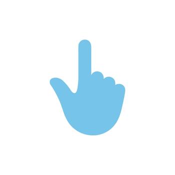 Flat Design Light Blue Hand Cursor Pointer Simple Interface Element vector
