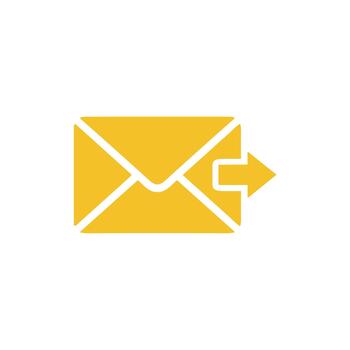 Simple Solid Email Send Arrow Notification Interface Symbol Icon vector