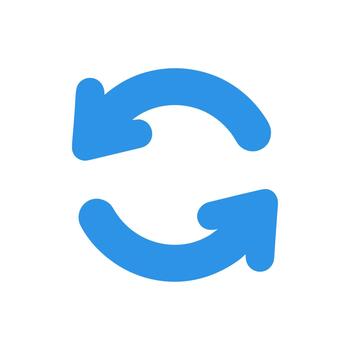 Simple Flat Refresh Loop Arrow Element Abstract Shape Icon vector