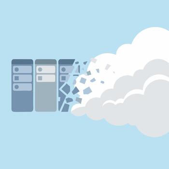 servidor migración a nube informática vector