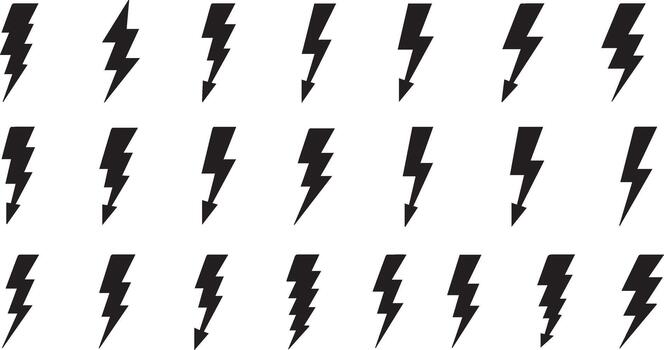 Lightning Bolt Icon Pattern Set vector