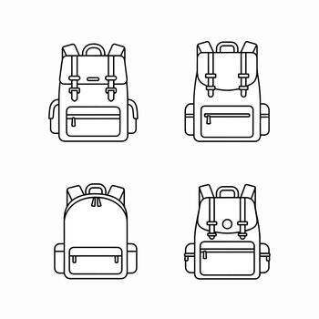 conjunto de iconos de mochila vector