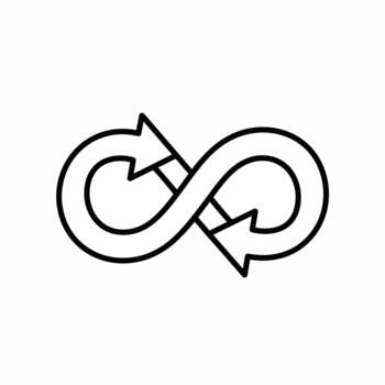 infinito lazo flechas vector