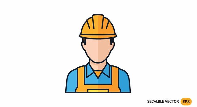 icono de trabajador de la construcción vector