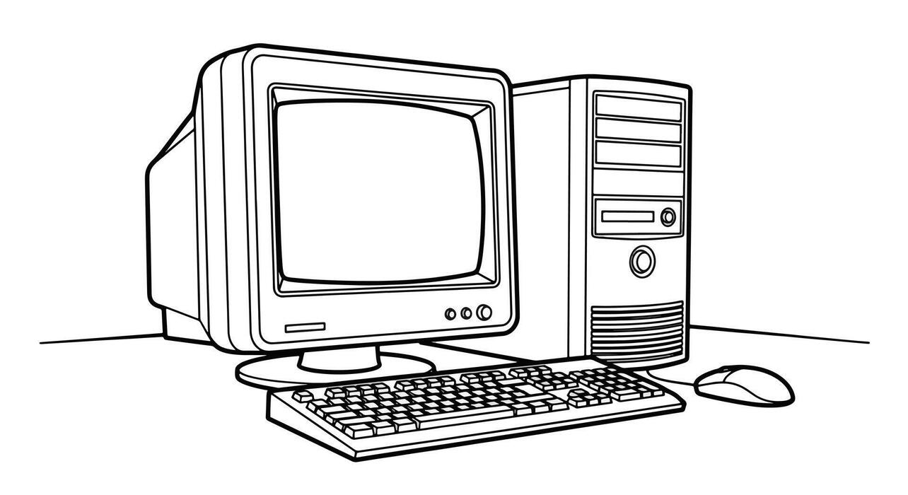 Computer Outline Vector Art, Icons, and Graphics for Free Download