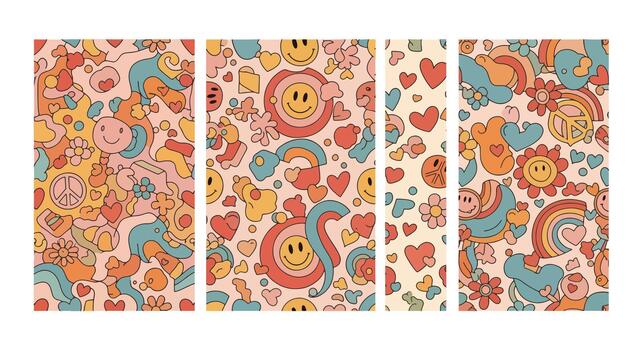 Groovy pattern set vector
