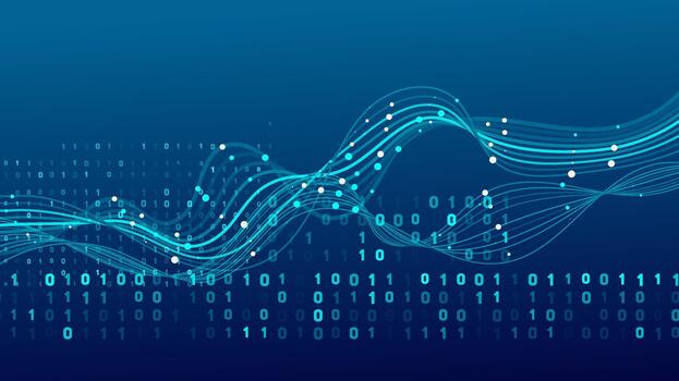 binario código 0, 1 datos corriente resumen tecnología antecedentes vector