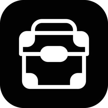 Briefcase Square button icon vector