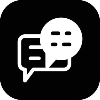 charla burbujas cuadrado botón icono vector