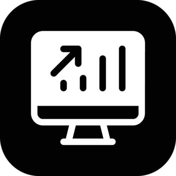 datos bar gráfico cuadrado botón icono vector