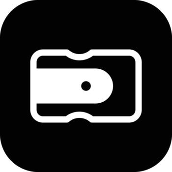 sacapuntas cuadrado botón icono vector