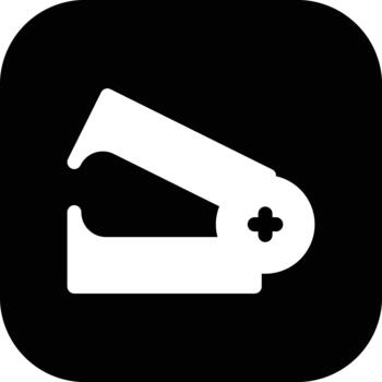 engrapadora cuadrado botón icono vector