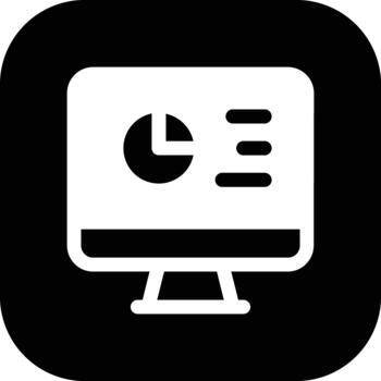 Data Analysis Interface Square button icon vector