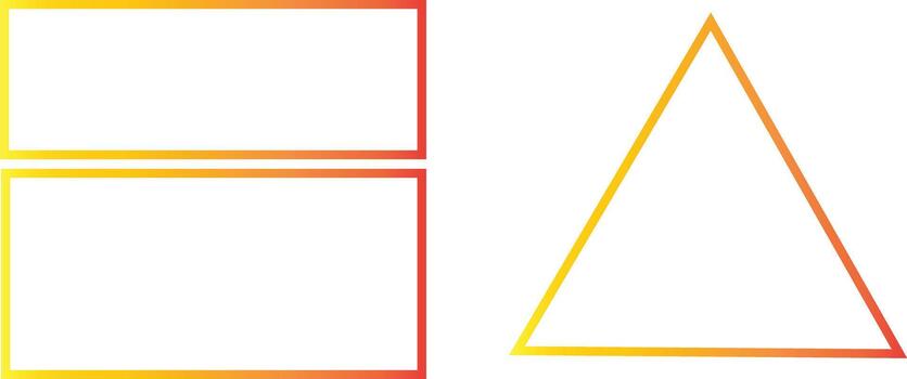 Gradient Frame Rectangle Triangle Outline Shape Set vector