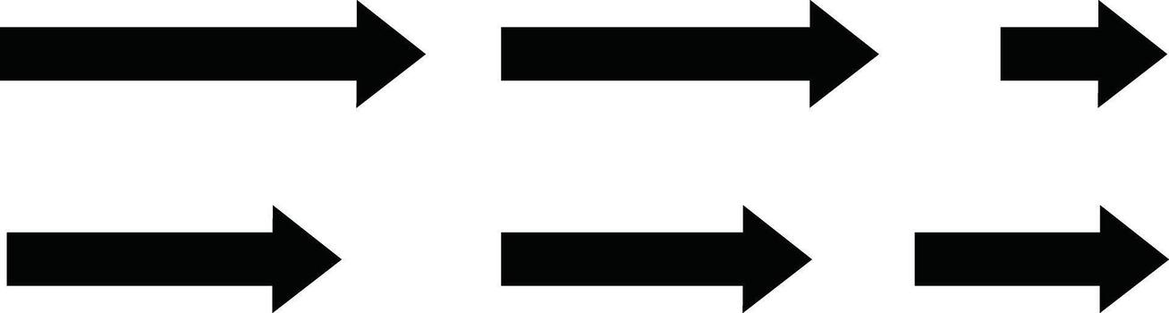 Right Arrow Icon Set Solid Direction Navigation vector