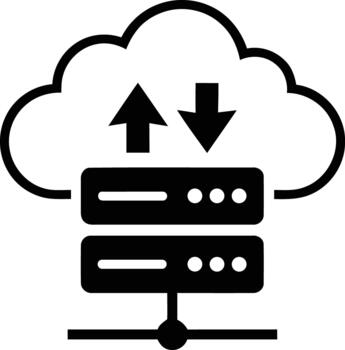 Cloud Computing and Network Data Storage Icon vector