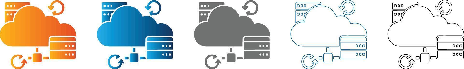 Cloud Computing Storage Sync Flat Design Illustration vector
