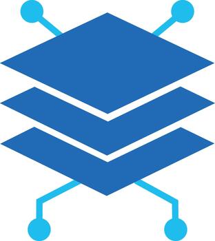 Layer Stack Network Technology Icon vector
