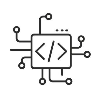 programming code icon, it developments, update program coding, software vector