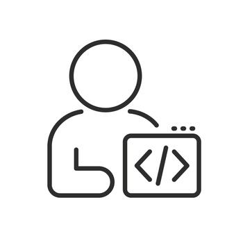 programmer icon, software development, programming specialist vector