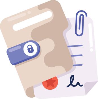 A flat style icon showing documents stack vector