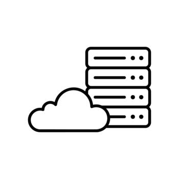 Cloud storage icon for servers or cloud computing vector