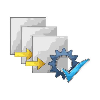 Process Workflow With Check Mark vector