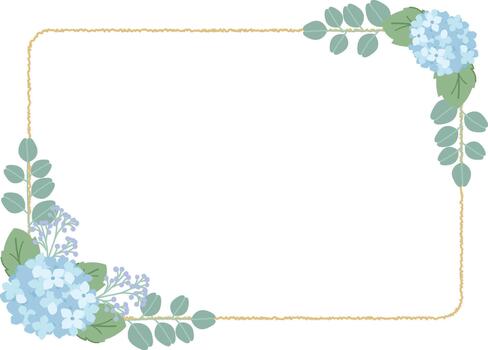hortensia esquina rectángulo marco frontera vector