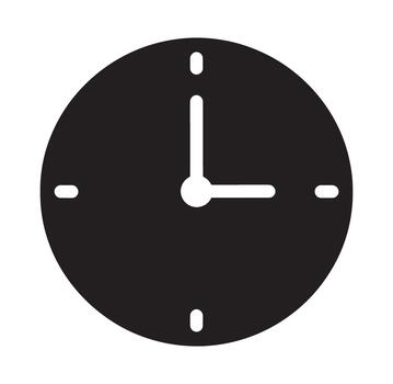 Simple white clock face on solid background vector