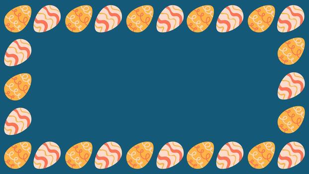 Pascua de Resurrección huevos rectangular marco vector