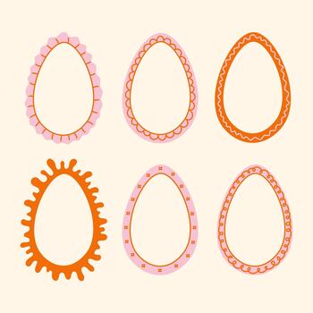 Easter Egg Frames Set vector