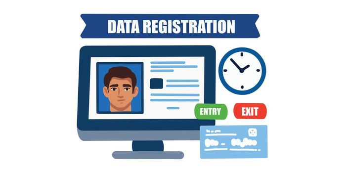 digital data registration process in secure database system vector