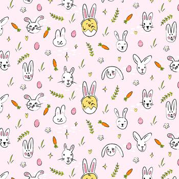 Easter pattern, Easter background, bunny seamless pattern vector